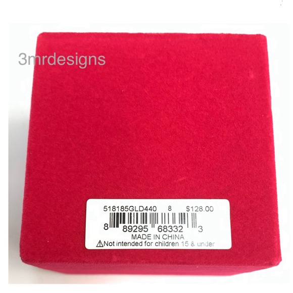 NWT KURT GEIGER LONDON Oval-Cut Gold Tone Turquoise CZ Crystal X-Large Ring - Picture 12 of 12